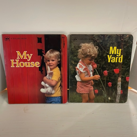 TWO LIKE NEW Vintage 1978 A Golden Book hardcover board books My House & My Yard - Picture 1 of 13